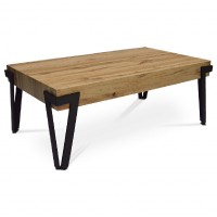 Stůl konferenční, 112x62x43 cm, deska MDF, dekor divoký dub, kov - černý mat AHG-263 OAK
